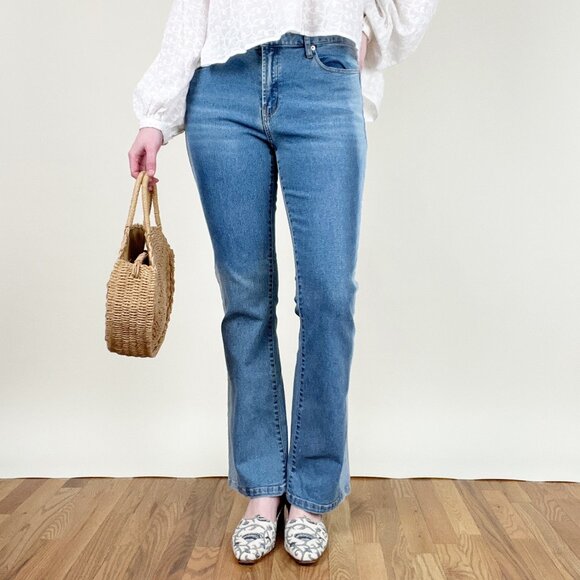 Vintage Y2K Flare Bootcut Denim Jeans Mid-Rise Full Length Bell Bottoms 90s 00s - Picture 5 of 8